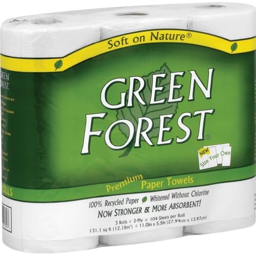 Green Forest Size Your Own Towels, White, 3 Count (Pack of 10) image